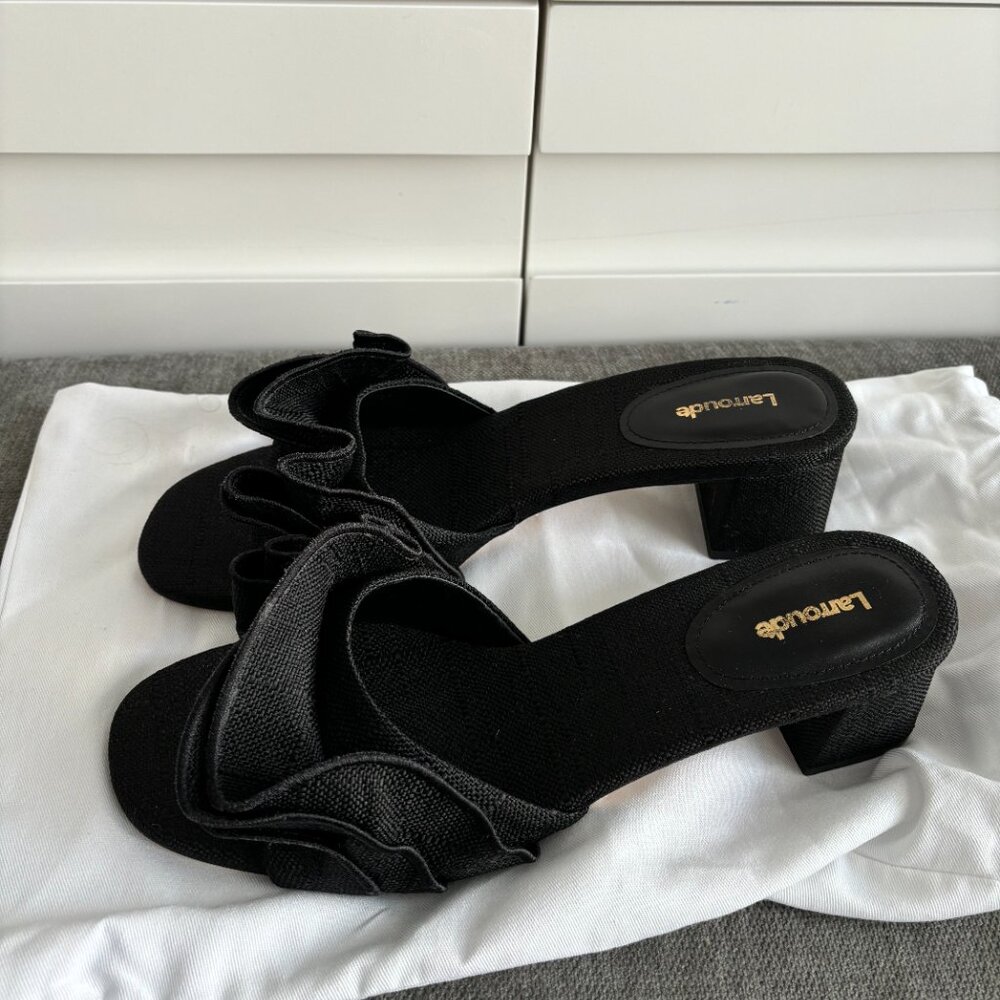 Larroude Brigitte Ruffle Sandals